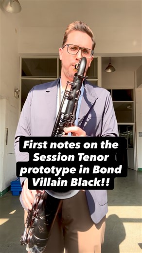 Scott Campbell on Instagram: "This video features the very first notes played on the @bettersax Session Tenor prototype in the Bond Villain Black finish! This project has been a long time in the making, and while there’s still work to be done, I couldn’t be happier with how it’s shaping up. The finish on this horn is just incredible. It’s a triple-layer process that starts with black nickel plating, followed by black lacquer, and then topped off with a matte lacquer. The result? A saxophone that
