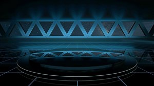 Download Dark outer space room with empty stage, 3d rendering. for free