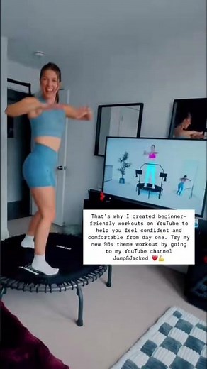 Try my beginner friendly rebounder workouts on YouTube 😁