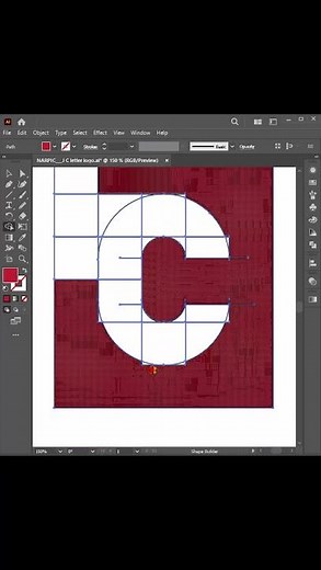 Design J+C Letter Logo using Grid - Adobe Illustrator