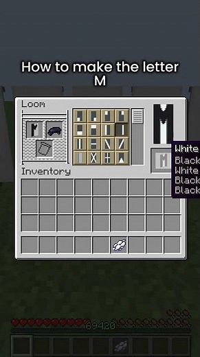 How to make the letter M as a Banner in Minercraft #banner #tutorial #minecraft