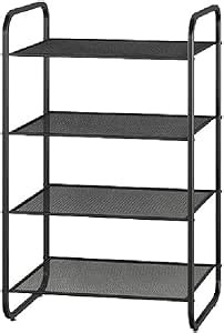 Amazon.com: Zapatero de 3/4/5 niveles para almacenamiento de zapatos de malla metálica plana o en ángulo, apilable, estante para zapatos, sala de estar, entrada, dormitorio, organizador de calzado, estante para : Hogar y Cocina