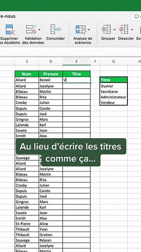 Comment créer une liste déroulante sur Excel? #excelfrancais #apprendreexcel #astuceexcel