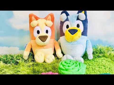 BLUEY and BINGO Soft Toys Play Scented Dough Garden Playset