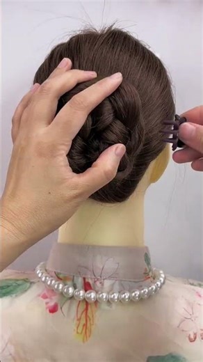 Elegant Floral Braided Low Bun Tutorial