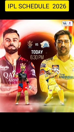 🏆🔥IPL schedule 2026 /CSK VS RCB.