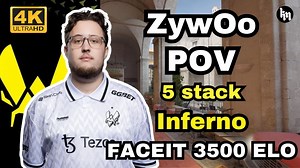 ZywOo最新小镇和apEX等五排POV | FACEIT均分3500 | 2025.03.13 | CS2 POV/DEMO