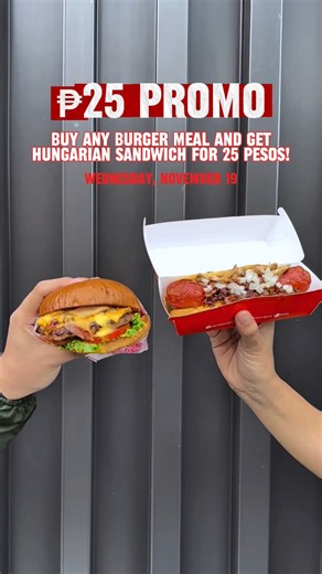 🎉 ₱25 Hungarian Sandwich? YES PLEASE! Purchase any burger meal and enjoy this add-on for just ₱25 on November 19 only! Sarap Sulit in one go! 🤤 | Zark's Burgers