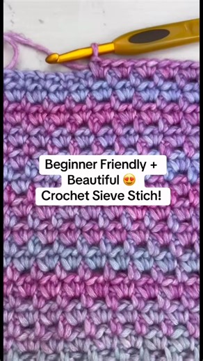 🧶Learn the Crochet Sieve Stitch!🧶 This easy, beginner friendly crochet stitch creates a light and airy texture that is perfect for shawls, scarves, blankets, and any cozy crochet projects! Follow along as I show you step by step how to crochet the Sieve Stich, including tips to keep your stitches even and make your crochet projects look professional! 💛Pro Tip: Save this reel so you can come back to it when you’re ready to start your crochet project! 👇Comment below what you’d like to make wit