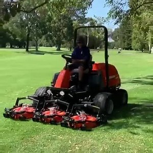Here's the AR522 in action Royal Perth Golf Club. The 5 rotary decks are fully floating and glide over the ground with ease. | Jacobsen Turf Mowers