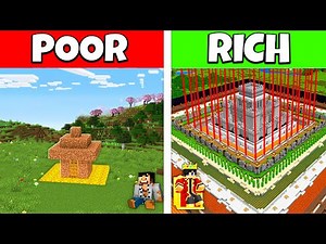 Minecraft Battle: POOR vs RICH - SECURE SAFEST House Build Challenge / Animation