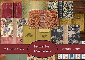 Decorative Book Covers | Printable Vintage Book Covers | Fancy Book Covers | Junk Journal Covers | Digital PDF | Antique Book Sleeves | Pdf - Etsy