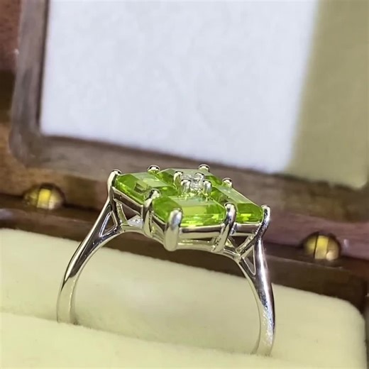 Handmade 925 Silver Peridot & Zircon Ring, December Birthstone Jewelry, Dainty Ring, Gift for Her - Etsy