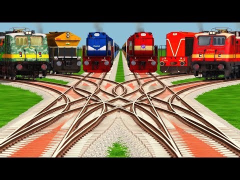 🛰Train Crossing At Realistic Real Railroad Tracks l Daimond Bumpy Railroad Crossing l trainsimulator