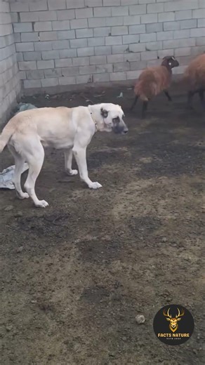 A Dog Protecting a Lamb from Sheep and a Donkey