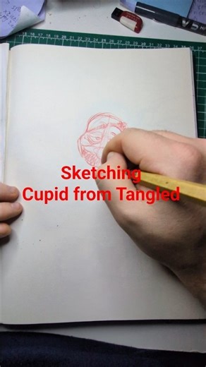 SKETCHING CUPID FROM DISNEY'S ANIMATED MOVIE TANGLED #shorts