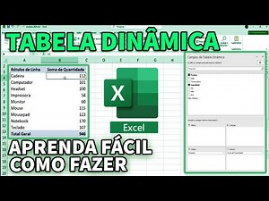 Tabela Dinâmica como fazer de forma fácil | Excel tutorial simples como fazer uma Tabela Dinâmica