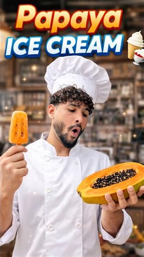 Papaya Ice Cream😱#vlog-42 #minivlog #papaya #homemade #shortsfeed #trending
