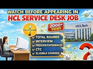 Global SERVICE DESK Job in HCL Full Detail 🔥 Walkin Interview/CTC/Rounds/ Eligibility ✌🏻 HCL L1 JOB