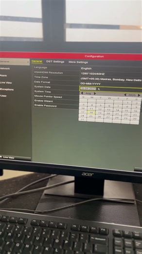 how to set date and time in hikvision dvr