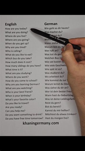 German All Must-Know Daily Use Questions #germanlanguage #learninggermanlanguage #learninggermanisfun #Deutschschule #deutschsprache | Khan in Germany
