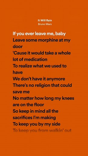 Bruno Mars It Will Rain Lyrics