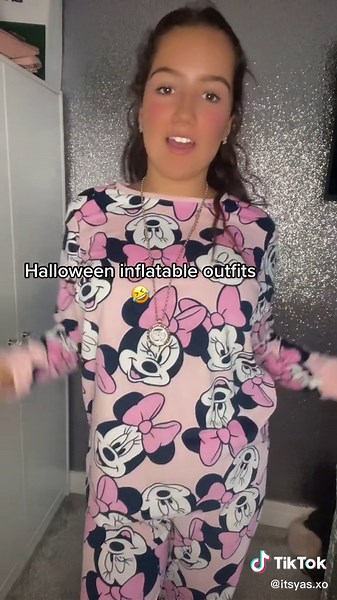 Trying on Fun Inflatable Halloween Outfits