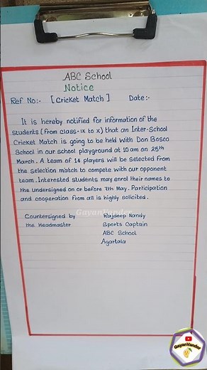 Notice writing in English for class 12 #shortsvideo