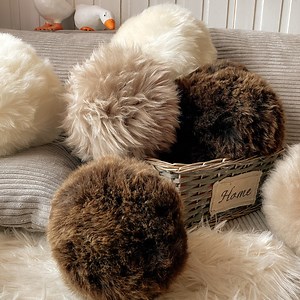 Sheepskin Ball Cushion - Genuine Icelandic Sheepskin Ball Pillow - Throw Pillow - Decorative Pillow - Round Throw Ball Pillow - Boho Pillow - Etsy