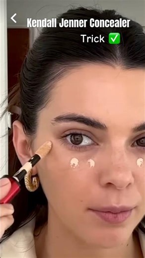 Trying Kendall Jenner Concealer Placement ✨#kendall #makeup #tricks #beauty #tips #concealer #india