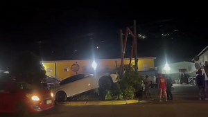 10K views · 54 reactions | BREAKING NEWS: Car Crashes in Curb A lone vehicle accident occured earlier tonight September 2, 2023 sometime after 7:30, when a driver of a car is believed to have lost control of the vehicle resulting in it running off the road and up on a separation curb along the Highway in the One Mart Area. It is not known at this time if anyone was seriously injured. More details to come. | JTV Channel 55 | Facebook