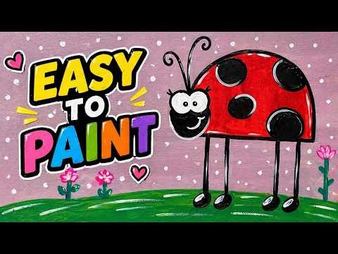 How to Paint a Ladybug 🐞🌸 | Easy Painting for Kids