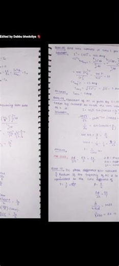alternating current handwritten notes