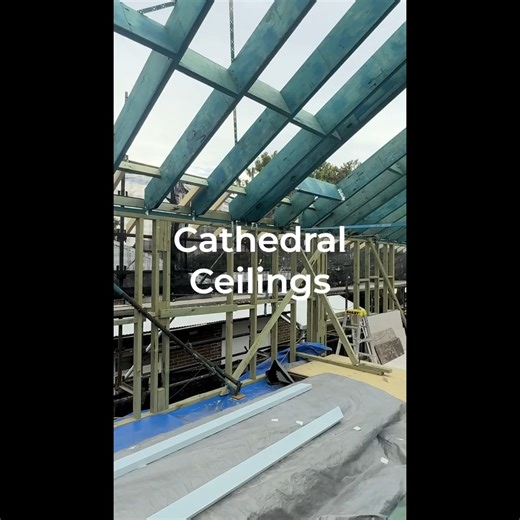 Brands Built on Instagram: "No ceiling joists. Bigger rafters. Proper engineering. This is how cathedral ceilings are actually built 💪 #cathedralceilings #builttolast"