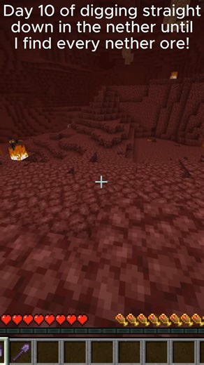 Day 10 of digging straight down in the nether until I find every nether ore! #minecraft