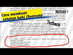 cara membuat catatan kaki | Refi Marizka28