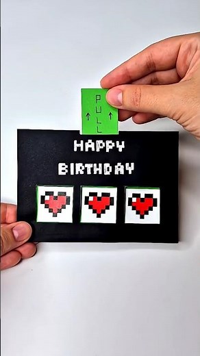 DIY Minecraft Birthday Slider Card 💚 Fun & Easy Paper Craft ❤️ Cute Gift Idea