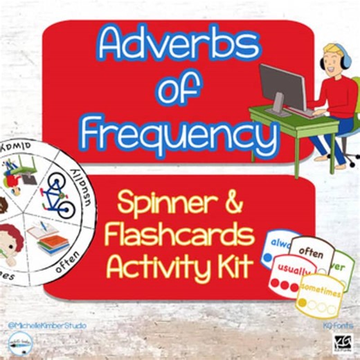 Adverbs of Frequency Spinner & Flashcards Activity Kit