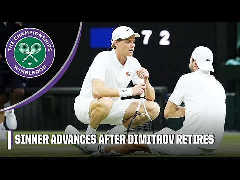 Grigor Dimitrov FORCED to retire after injury vs. Jannik Sinner in Round 4 | Wimbledon Highlights