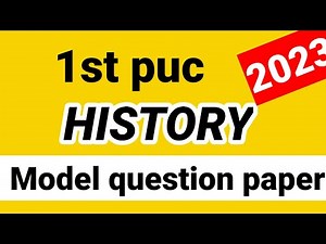 1st puc history model question paper kannada medium 2023 Karnataka board