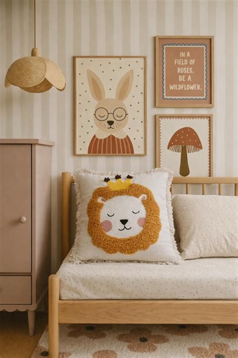 Lion punch needle printable pattern for beginners / instant download / embroidery PDF design / template for handmade art / how to file