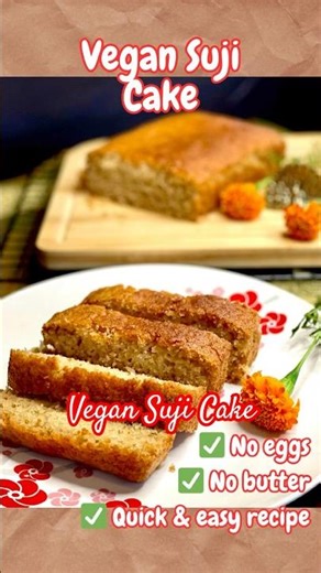 Easy Vegan Suji Cake That you can make in 5 minutes #shorts
