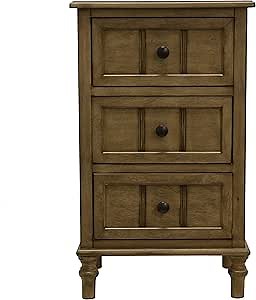 Décor Therapy Simplify Three Drawer Accent Table, 11.8x15.75x25, Sahara