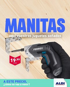 Si eres de los que arreglan hasta las fugas de tu vecino, estos productos te van a encantar 🤩. Destornillador inalámbrico, lámpara LED, destornilladores de trinquete, caja organizadora de accesorios , sierra circular y llave de tubo.​ 🛠️ Herramientas de ferretería a partir del sábado 13🛠️​ A ESTE PRECIO, ¿Cómo no vas a venir?​ #EfectoALDI #ALDISupermercados ​ Productos disponibles hasta fin de existencias. Precios disponibles solo en Península. | Aldi Supermercados