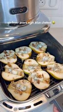 air fryer pears with blue cheese 🍐 #shorts #airfryer #dessert