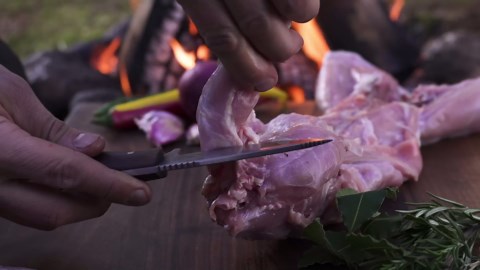 Tested_ Rabbit prepared in the fire 😋 Fire Kitchen 🔥