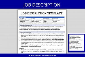 Editable Job Description Template: HR Forms (MS Word & Google Doc) - Etsy