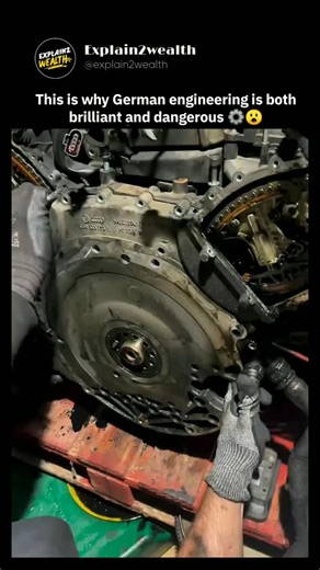 Explain2wealth on Instagram: "This engine is engineered so tightly that repairing one component means tearing down almost everything around it. Audi’s 3.0-liter V6 TDI is praised for its torque, efficiency, and durability, but its rear-mounted timing chain design tells another story. Positioned between the engine block and transmission to improve balance and support the Quattro layout, the chains were meant to last a lifetime. In practice, worn tensioners and guides can cause cold-start rattles,
