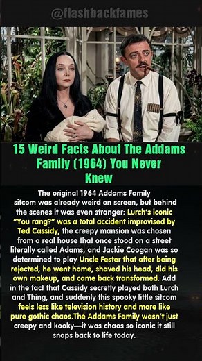 15 Weird Facts About The Addams Family (1964) You Never Knew #shorts