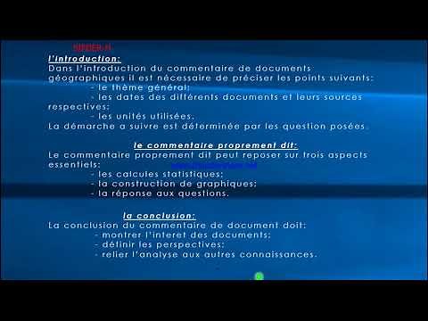 méthodologie du commentaire de documents geographi